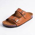 Leather slippers model 135 honey color