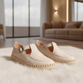 Stitched T-Strap Loafers  (104)